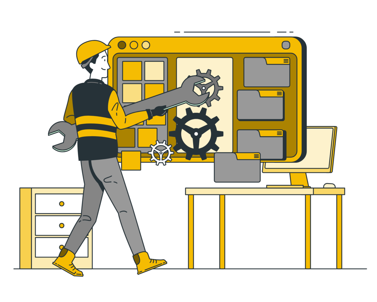 A team collaborating on a strategic plan with sticky notes